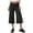 Black, variant on Flare Pants for Women Fold Over Flowy Capri Pants Wide Leg Low Rise Yoga Capris Foldover Cropped Leggings