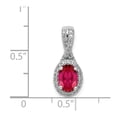 thumbnail image 4 of Real 14kt White Gold Diamond and Oval Ruby Halo Pendant; for Adults and Teens; for Women and Men, 4 of 4