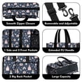 thumbnail image 3 of Teacher Tote Bag,Navy Princess Castle Pattern Teacher Utility Tote Bag,Large Work Tote Bags for Women with Multiple Pockets,Top Zipper Closure,13.8x10.6x6.7 Inch, 3 of 5
