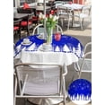 thumbnail image 4 of Outdoor Tablecloth with Umbrella Hole and Zipper, Blue Christmas Snowflakes Round Table Cloth 60 Inch Waterproof Tablecloth, Xmas Balls Winter Pine Tree Picnic Table Cover for Patio Camping, 4 of 7