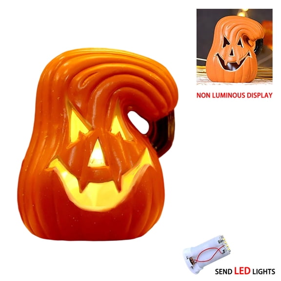 Halloween Lighted Pumpkin, Large Plastic LED Pumpkin Decoration for Outdoor Yard Porch Home Storefront Shopping Mall Holiday Display Decor