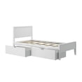 thumbnail image 3 of Max & Lily Twin Bed Frame with Storage Drawers, Solid Wood Platform Bed for Kids, White, 3 of 11