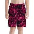 thumbnail image 2 of Cauagu Burgundy Tie Dye Print Swim Trunks for Men,Youth Boys Swim Shorts Compression Liner Beach Shorts Boys' Swimming Shorts 7-20 Years Bathing Suit-Small, 2 of 7