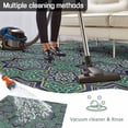 thumbnail image 5 of Green Mediterranean Outdoor Rug for Patio/Deck/Porch, Non-Slip Large Area Rug 5 x 7 Ft, Vintage Abstract Geometric Floral Texture Indoor Outdoor Rugs Washable Area Rugs, Camping Rug Carpet Runner, 5 of 8
