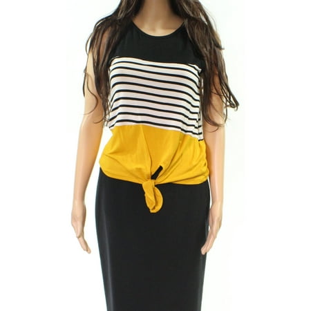 Colorblock Square - Multi Womens Striped Colorblock Tie Front Top XS
