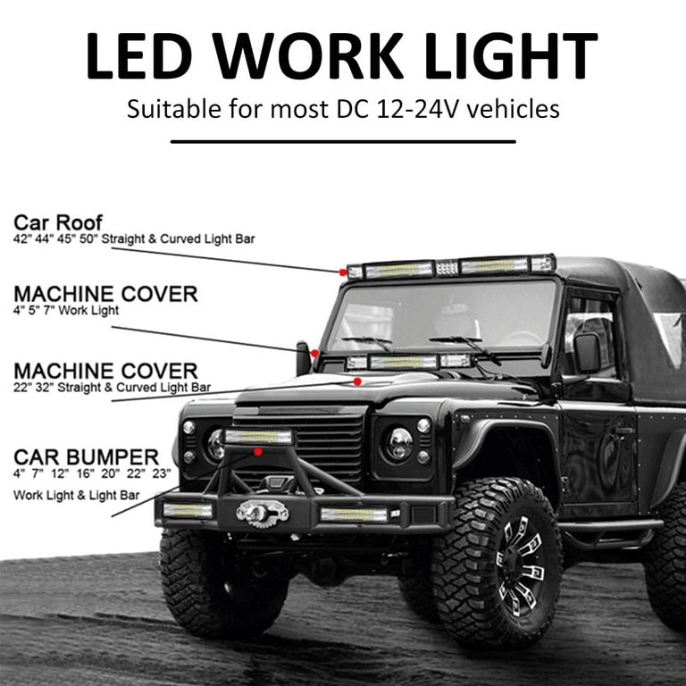 Cheap 12V 24V 48W 6500K Work Light Bar Car LED Combo Spot Flood Driving  Lamp Auto Work Light HeadLight for 4x4 Off Road Trucks Tractor