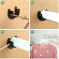 thumbnail image 6 of NOGIS 2 Pack Black Closet Rod Bracket Stainless Steel Wardrobe Rod Holder Heavy Duty Closet Rod Holders with Screws Closet Pole Socket Flange Closet Rod End Support, 6 of 7
