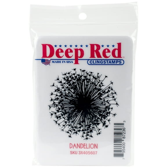 Deep Red Cling Stamp 2"x2"-dandelion