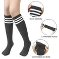 thumbnail image 4 of Loritta 4 Pairs Womens Knee High Socks, Casual Cotton Uniform Striped Long Socks for Girls, 4 of 7