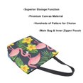 thumbnail image 3 of FORMRS Womens Canvas Tote Bag with Zipper Inner Pocket Shoulder Handbag, Flamingo Pattern, 3 of 7