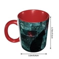 thumbnail image 3 of Neon Cat Coffee Mug Fun Custom Ceramic Mugs 11oz Red, 3 of 5