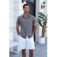 thumbnail image 5 of COOFANDY Men's Short Sleeve Button Down Shirt, Lightweight Breathable Fabric Blend, Casual Business Comfort Fit, 5 of 8