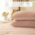 thumbnail image 3 of Exclusivo Mezcla 3 Pieces King Comforter Set Pink, Lightweight Jacquard Striped King Size Bedding Comforter Sets for All Seasons, 3 of 5