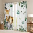 thumbnail image 2 of Manfei Cute Elephant Lions Black Out Curtains,Zoo Animal Giraffe Curtains Pack of 2 (42x63 Each),Tropical Botanical Monstera Leaf Bedroom Curtains For Boys Kids,Super Cozy Room Decor, 2 of 6