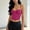 Hot Pink, variant on Solid Color Fishbone Boning Corset, Built-In Bra Waist Shaping Bustier Camisole Tank Top Daily Inner Shapewear Black 80