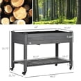 thumbnail image 6 of Raised Garden Bed Mobile, 47" x 22" x 33", Wooden Planter Box with Legs, Stand up garden planter box for Vegetables Flower Herb(Grey), 6 of 6