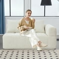 thumbnail image 2 of UNITED WE WIN Beige Chenille Loveseat Sofa - Ergonomic 2-Seater Couches with Quick Rebound Foam & Wrinkle-Resistant Fabric for Living Room, Bedroom, Apartment Lounge, 2 of 18