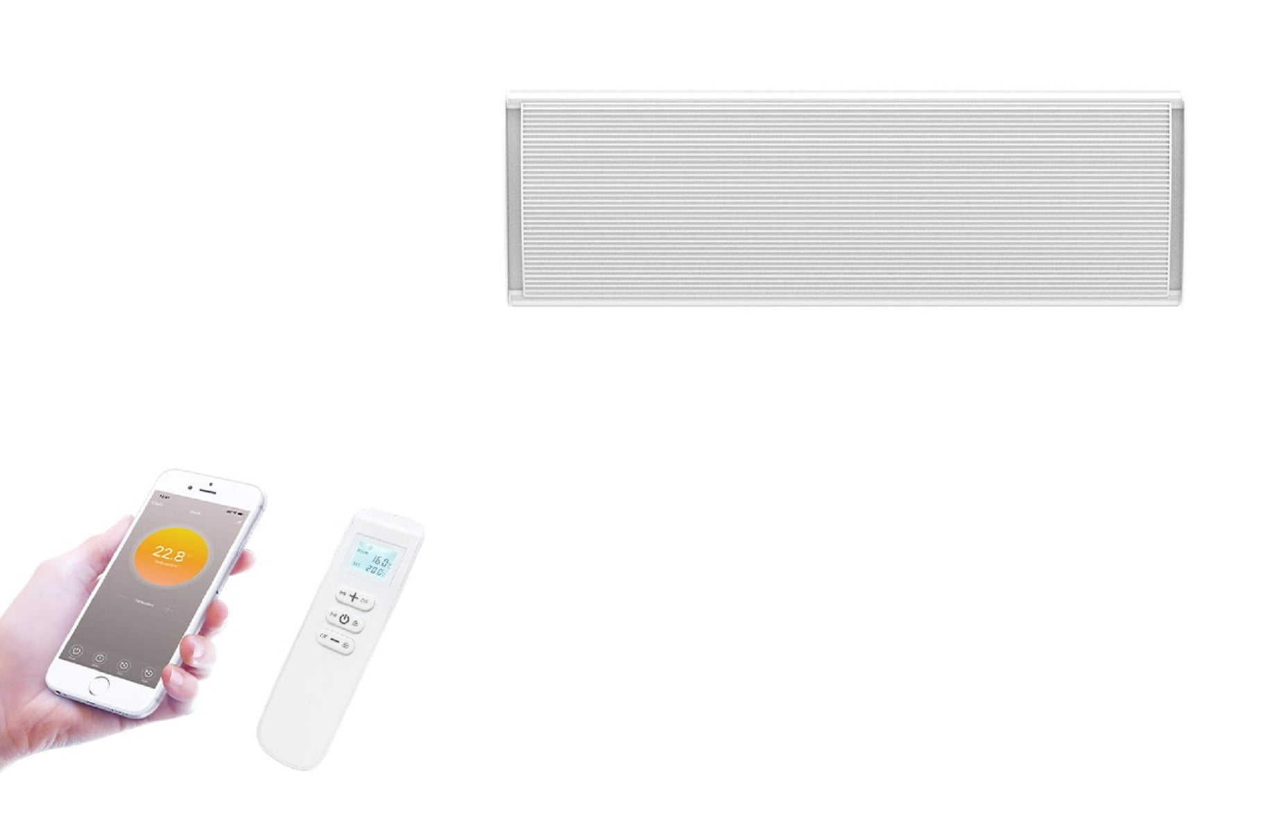 Wexstar Ultra 1000W White Wall/Ceiling Infrared Heater with w/Built-in Thermostat Wi-Fi Smart Phone connection and Remote Control