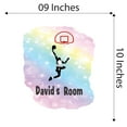 thumbnail image 4 of Sports Watercolor Custom Name Wall Decals for Kids Room - Rainbow Color Basketball Sport Player Basketball Personalized Bedroom Wall Sticker Water Color Style - Size: 9 In x 10 In, 4 of 5