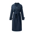 thumbnail image 4 of Womens Jacket Casual Double Breasted Trench Coat Elegant Long Sleeve Lapel With Belt Trendy Outwear, 4 of 5