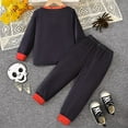 thumbnail image 6 of Caqnni Baby Girl Boy Halloween Outfit Halloween Pumpkin Shirt Sweatshirt Top Pants Set Toddler Fall Winter Clothes Halloween Pajamas & Dailywear Set (3-4 Years,Black), 6 of 6
