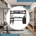 thumbnail image 6 of Aukfa Full Size Loft Bed with Desk and Shelves, Solid Wood Platform Loft Bed for Kids Teens Dorm - Espresso, 6 of 8