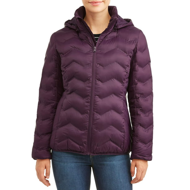 Time and Tru - Time and Tru Women's Puffer Coat with Hood - Walmart.com ...