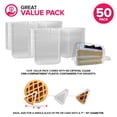 thumbnail image 2 of Cake Slice Container (50 Pack) - 1 Compartment Clear Plastic Trays with Hinged Lid - Single Slice Container for 7”-10” Diameter Cake or Pie, Cheesecake, Tres Leches, Flan, Desserts - Stock Your Home, 2 of 7