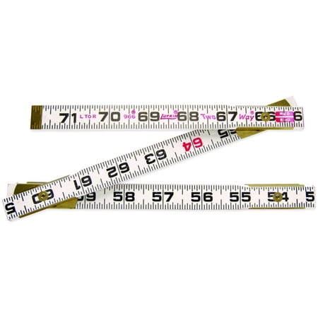 Cooper Hand Tools Crescent Lufkin Wood Rule 966N - Two Way, Durable - 5/8" x 6', Multicolor — Residential Use, Standard Application