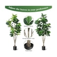 thumbnail image 6 of Artificial Fiddle Leaf Fig Tree 4/5/6ft Tall Fake Ficus Tree for Home Decor Faux Lyrata Plants Green Tree with Pot for Indoor Outdoor Home Office Living Room Bathroom Decor, 6 of 7