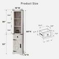thumbnail image 2 of OKD Bathroom Storage Cabinet, Farmhouse Storage Cabinet with Adjustable Shelves & Storage Drawer, Tall Linen Tower for Bathroom, Living Room, Rustic Oak with Antique Brush White, 2 of 6