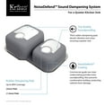 thumbnail image 3 of KRAUS 32 Inch Undermount Double Bowl Stainless Steel Kitchen Sink with Nola Pull Down Kitchen Faucet & Soap Dispenser in Chrome, 3 of 15