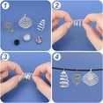 thumbnail image 3 of 60pcs Spiral Bead Cage Pendants 3 Styles Stone Crystal Necklace Holder Charms Alloy Teardrop Square Round Dangle Charms for 8mm 12mm Beads Earrings Bracelets Necklaces DIY Jewelry Making DIY, 3 of 7