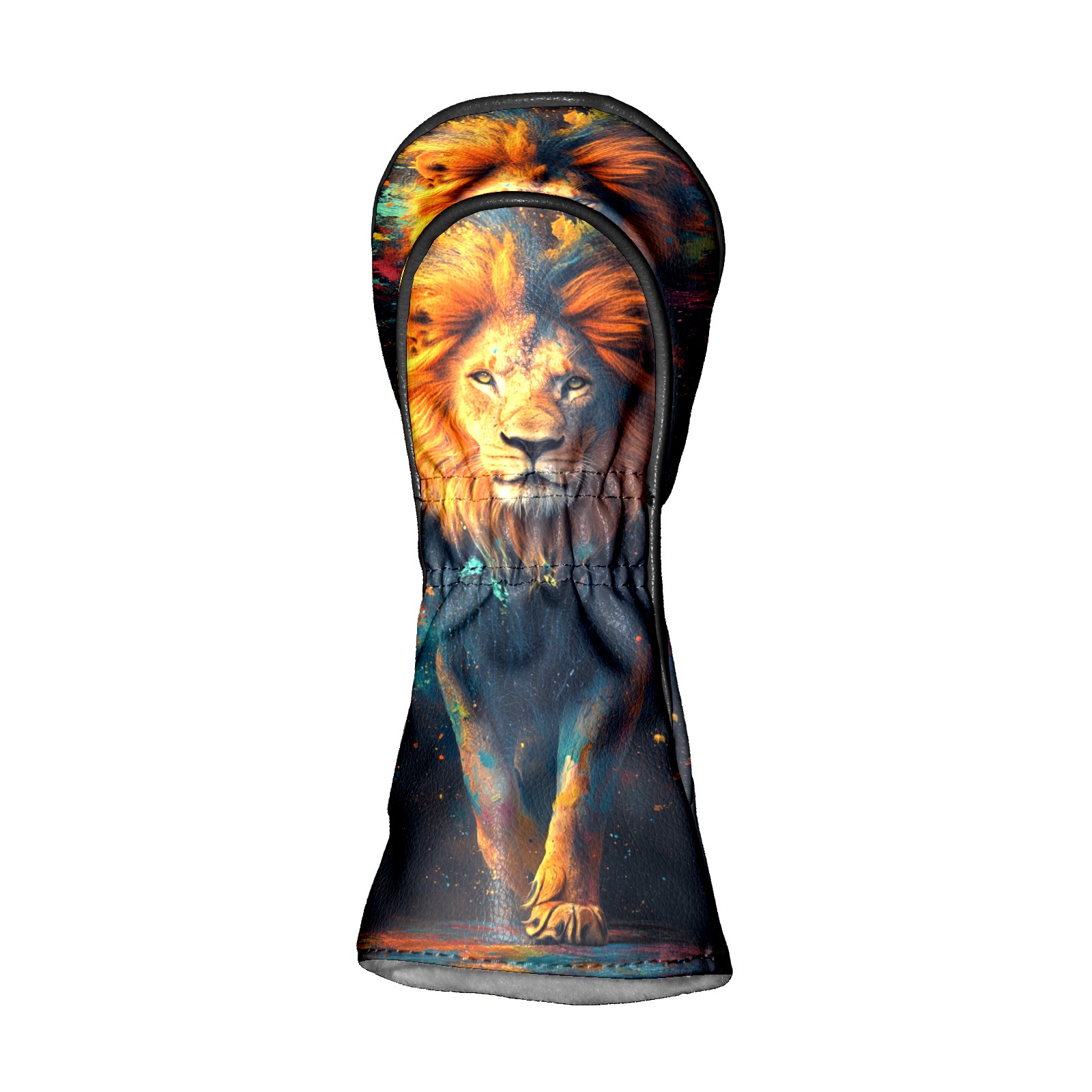 Golf Club Covers PU Leather Waterproof Head Covers for Fairway Woods Hybrids Graffiti Lion