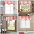 thumbnail image 6 of Tie Up Valances for Windows, Orange Red Checkered Adjustable Valance Curtains Window Treatment for Living Room/Bedroom, Farmhouse Buffalo Plaid Rod Pocket Kitchen Curtains & Drapes 42x18 Inch, 6 of 9