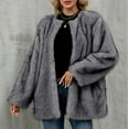thumbnail image 5 of HTNBO Women's Fashion Faux Fur Coat Winter Fluffy Jacket Casual Shaggy Parka Overcoat Thick Coats Outerwear, 5 of 8