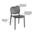 thumbnail image 3 of COSCO Outdoor/Indoor Stacking Resin Chair with Shell Back, Black, 2-pack, 3 of 13
