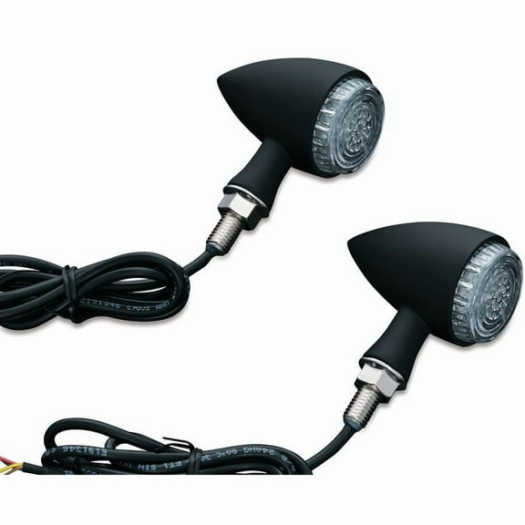 Kuryakyn Torpedo Lights, Multi-Function - Red with Gloss Black Housing