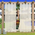 thumbnail image 2 of Dvruxg Rideau Extérieur pour Patio, Rideaux Semi-Transparents Aspect Lin Imperméables Filtrant la Lumière en Voile pour l'Extérieur à Oeillets pour Pergola Balcon Piscine Intérieur, L52 x H84, 2 of 5