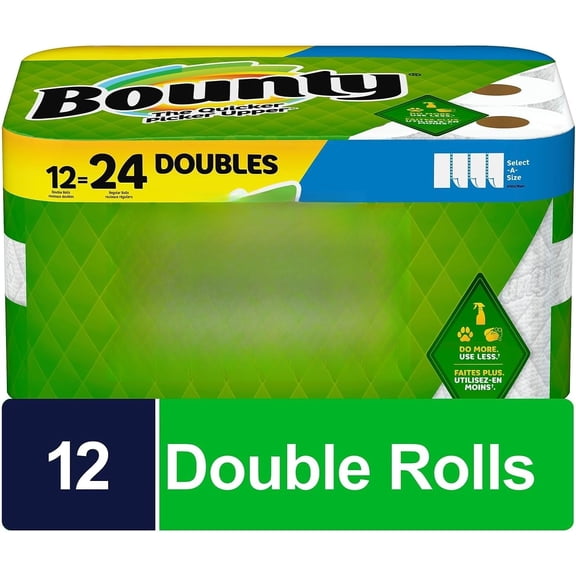 Select-A-Size® Double 2-Ply Paper Towels, 98 Sheets Per Roll, Pack of 12 Rolls
