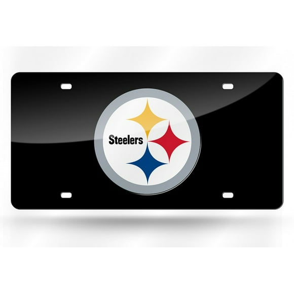 Pittsburgh Steelers Black Laser License Plate