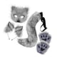 thumbnail image 2 of Conjunto de máscara y cola, lindo disfraz de Halloween, conjunto de guantes de cola de animal para Gris oscuro, 2 of 9