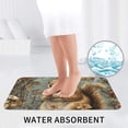 thumbnail image 5 of Squirrel Patterns Vintage 3-Piece Bathroom Rug Set Non-Slip Flannel Bath Mat 24"x16" U-Shaped Contour Mat Toilet Lid Cover, 5 of 7