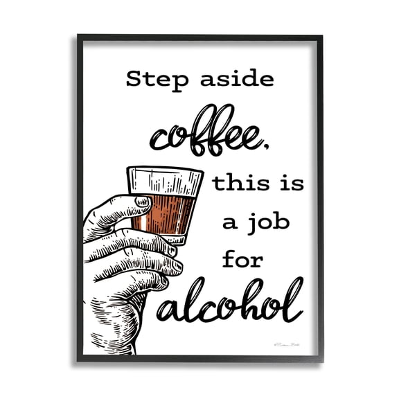 Stupell Industries Step Aside Coffee Funny Food & Beverage Painting Black Framed Art Print Wall Art, 11 x 14
