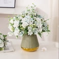 thumbnail image 2 of 1pcs Heads Artificial Flowers Bouquet Mini Rose Wedding Home Office Decor, 2 of 5