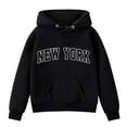 thumbnail image 6 of Hoddies Kids City Name Letter Print Black Hoodies Casual Long Sleeve Classic Hoodie Winter Clothes Toddler Girls Clothes 3T, 6 of 7