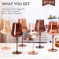 thumbnail image 2 of Brown Wine Glasses Set of 6-18oz【Hand Blown】 Crystal Amber Stemmed Venus Wine Glasses-Brown Wine Glass set for Fall Autumn Winter Wine Dinner, 2 of 5