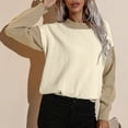 thumbnail image 2 of Suéter De Punto Para Mujer, Informal, Holgado, De Manga Larga, Para Mujer, Con Cuello Redondo, Color Block, Cómodo Para Uso Diario ANGGREK  Otros, 2 of 6