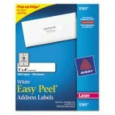 Avery Easy Peel Laser Address Labels, 1 x 4, White, 2000/Box