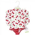 thumbnail image 2 of Hudson Baby Infant and Toddler Girl Swim Rashguard Set, Cherries, 3-6 Months, 2 of 4